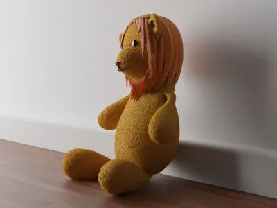 Plush Lion Low-poly 3D model