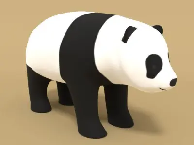 Cartoon Panda Bear 3D model purchase