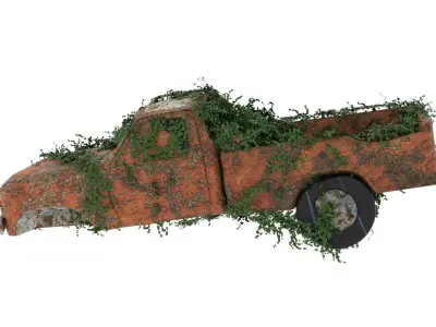 Damaged Rusted Pickup  3D model