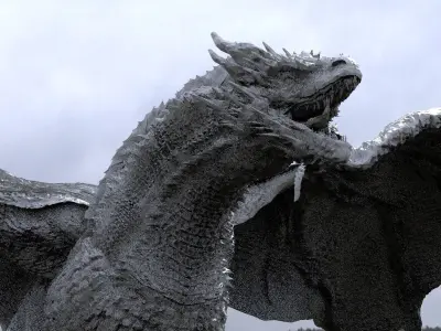 Dark Dragon Killgharrah Mid level detail with UVs 3D model