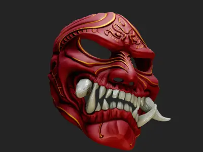 Wearable Oni Mask 14 Demon Full Face Fang 3D print model