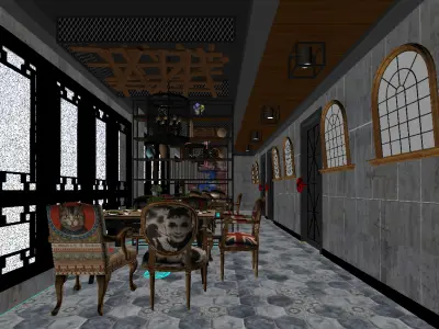 restaurant interior scenes 3D model