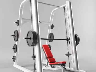 Smith machine and Multi-Adjustable Bench 3D model