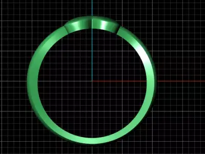 A alphabet bypass shell hallow ring 3D print model