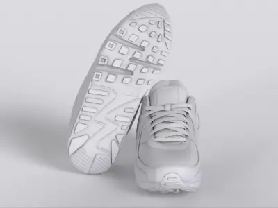 Nike Air Max 90 Recraft Triple White Low-poly 3D model