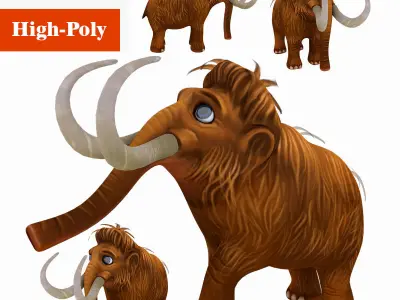 mammoth rig high-poly textured  3D model