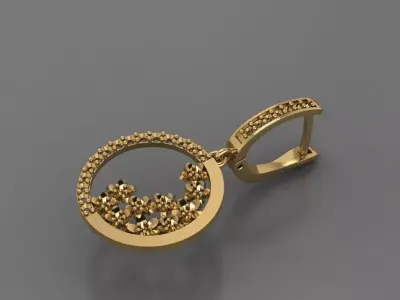 earring jewelry flower 3D print model