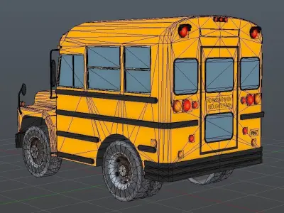 School Bus 1988 GMC Low-poly 3D model