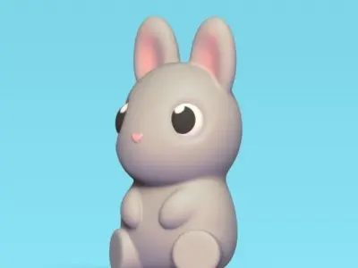 Cute Sitting Bunny 3D print model