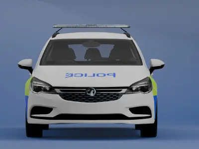 UK Police Vauxhall Astra Low-poly 3D model