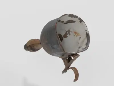 Rusty Lead Lamp Work Light photogrammetry scan PBR 4K textures Low-poly 3D model