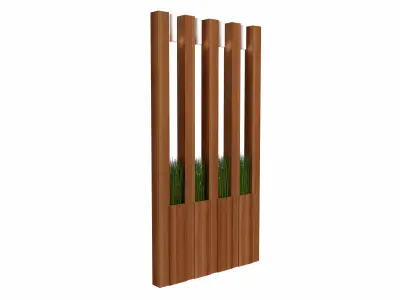 Room Divider with Potted Plants 3D model