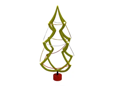 Table With Christmas Props Low-poly 3D model