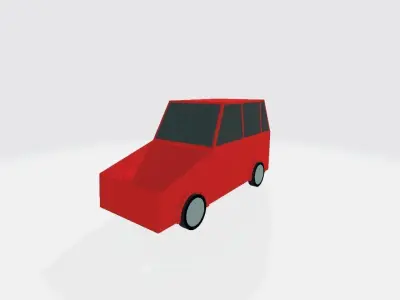 polygonal car Low-poly 3D model