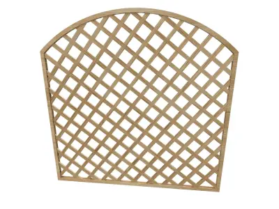Arc wooden fence trellis for garden Low-poly 3D model