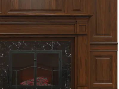 Classic fireplace 01 3D model