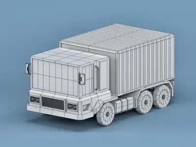 Truck container Low-poly 3D model