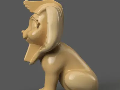 Cute Pharaoh Cat 3D Model Fun Egyptian Decoration STL 3D print model purchase