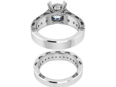 Round Diamond Channel Setting Ring 2517 3D print model