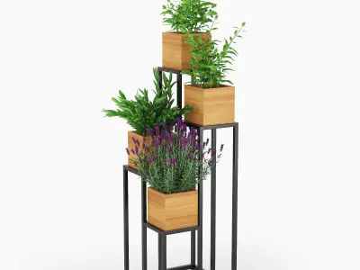 Quadrant Plant Stand 3D model