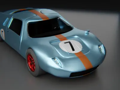 Vintage Racer - Game ready car Low-poly 3D model