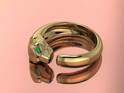  Panthere Ring Jewelry Gold Brand 3D print model