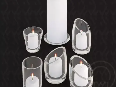 Glass candle holders Low-poly 3D model