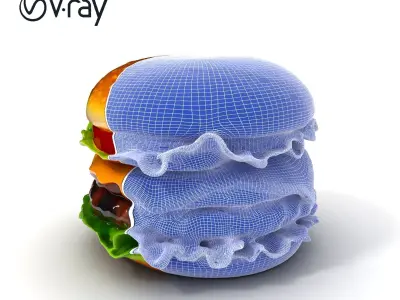 Delicious Burger D Model Pack with Realistic Textures Low-poly 3D model