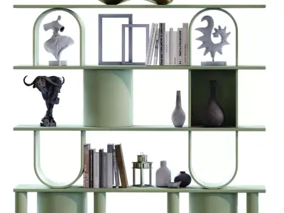 Modern shelf and rack set 776 Low-poly 3D model