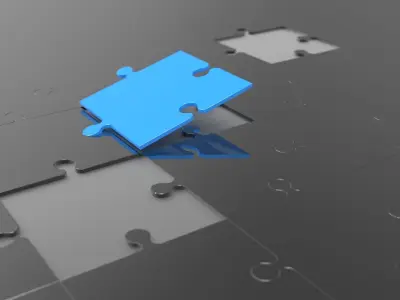 Puzzle jigsaw with missing pieces 3D model