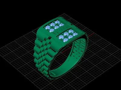 Print Ready STL 3DM  Gents Rings Diamond Men Ring  3D print model 136