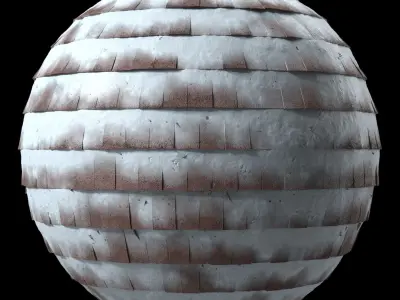 Roof Tile Materials 103- Snow Concrete Roofing - Seamless Pbr 4k Texture