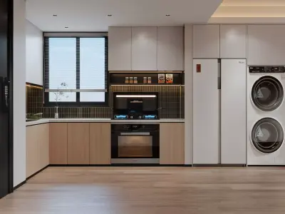 Interior Scene Japandi - 3d Model - Lighting 3D model