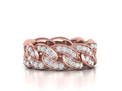 DIAMOND Cuban Link Heavy Chain Ring 9mm Wide 9US Size 3dmodel 3D print model