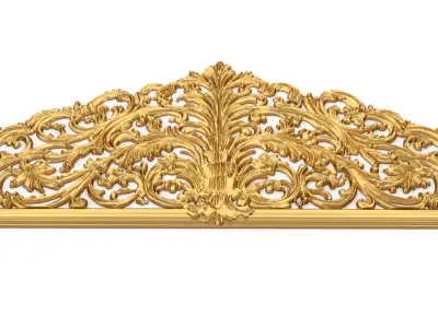 Classic Carved Bed 3D model 15  3D model