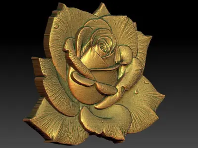 15 Rose CNC Relief Model 3D print model