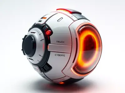 Futuristic Cyber Sphere Model Pack with Glowing Elements Low-poly 3D model