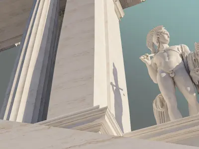 Entrance group Portal   Arched opening  Gate  Doric column 3D model