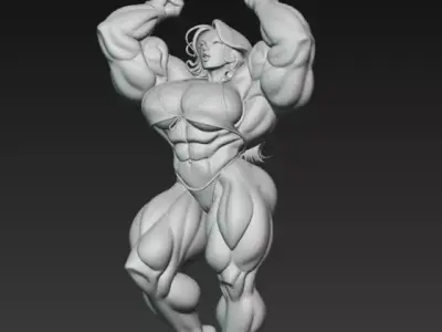 Bodybuilder Woman 03 3D print model