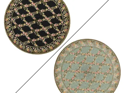 Round Rug Set 167 3D model