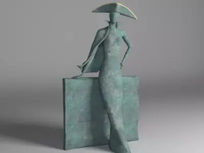 Bronze statuette - Maya V-Ray - PBR - 47 cm - 18 inches 3D model