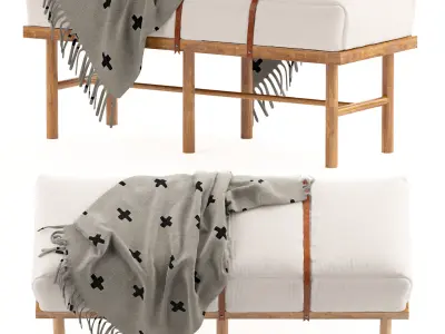 Safari Bench with blanket 3D model