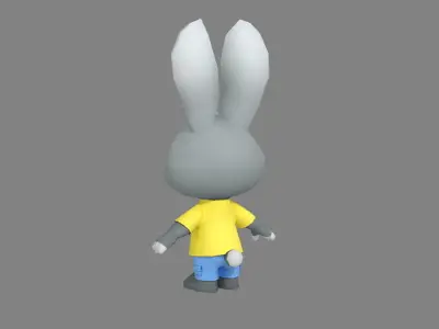 Cartoon rabbit Low-poly 3D model get