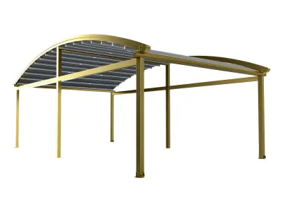 Motorized Pergola 2a brass satin polished 3D model