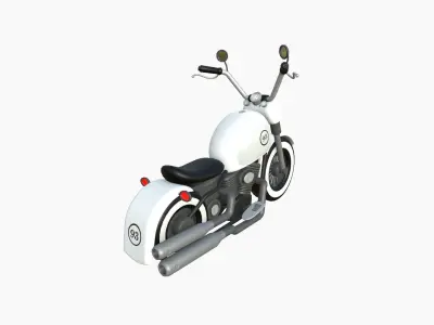 Motorcycle Cartoon A10 White Racing - Custom Vehicle Design Low-poly 3D model