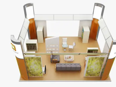 Booth Exhibition Stand a491 3D model