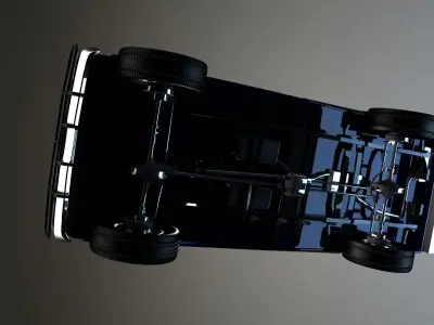 Blue Pickup Low-poly 3D model