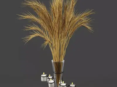 set vases-No3- Glass Candle Vase 3D model