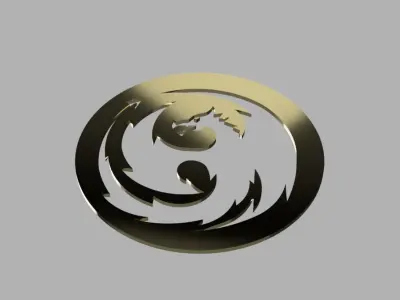 dragon coaster - wall decor - table top 3D model