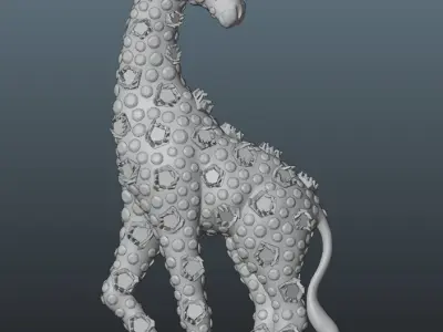 Giraffe Jewelry Pendant 3D Mode 3D print model